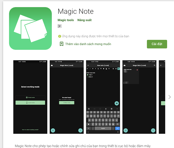 Magic Note Android App